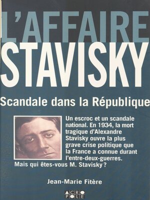 cover image of L'affaire Stavisky